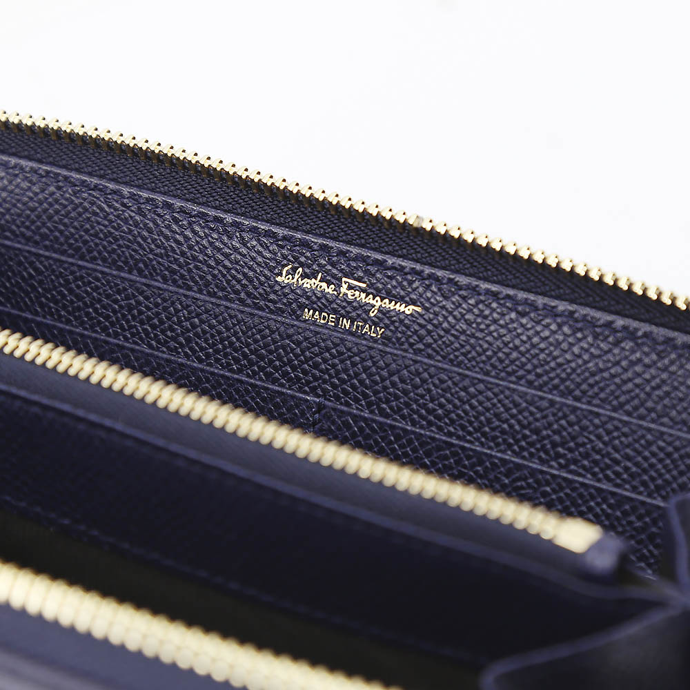 salvatoreferragamo フェラガモ VARAリボンFRENCH L字F長 C907-0673725/OX.BL81 ネイビーブルー【FITHOUSE ONLINE SHOP】