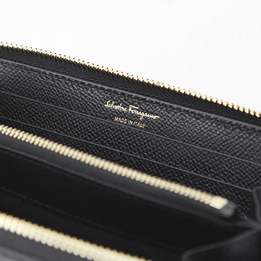 salvatoreferragamo フェラガモ VARAリボンFRENCH L字F長 C907-0673728/NERO ブラック【FITHOUSE ONLINE SHOP】