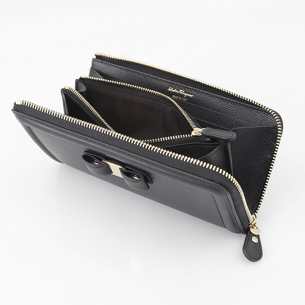 salvatoreferragamo フェラガモ VARAリボンFRENCH L字F長 C907-0673728/NERO ブラック【FITHOUSE ONLINE SHOP】