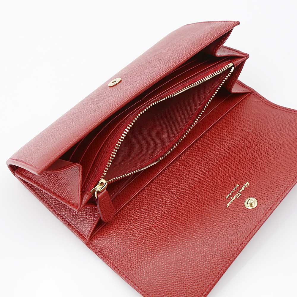salvatoreferragamo フェラガモ Wガンチーロゴ小長F+パス付 D149-0683259/LI.ST83 レッド【FITHOUSE ONLINE SHOP】