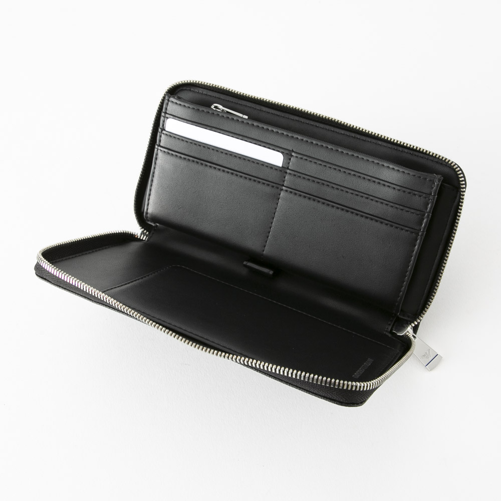 【10％OFFクーポン対象商品】エンポリオアルマーニ EMPORIO ARMANI PLAIN PVC イーグルプレートラウンド長財布 Y4R169YLA0E【FITHOUSE ONLINE SHOP】