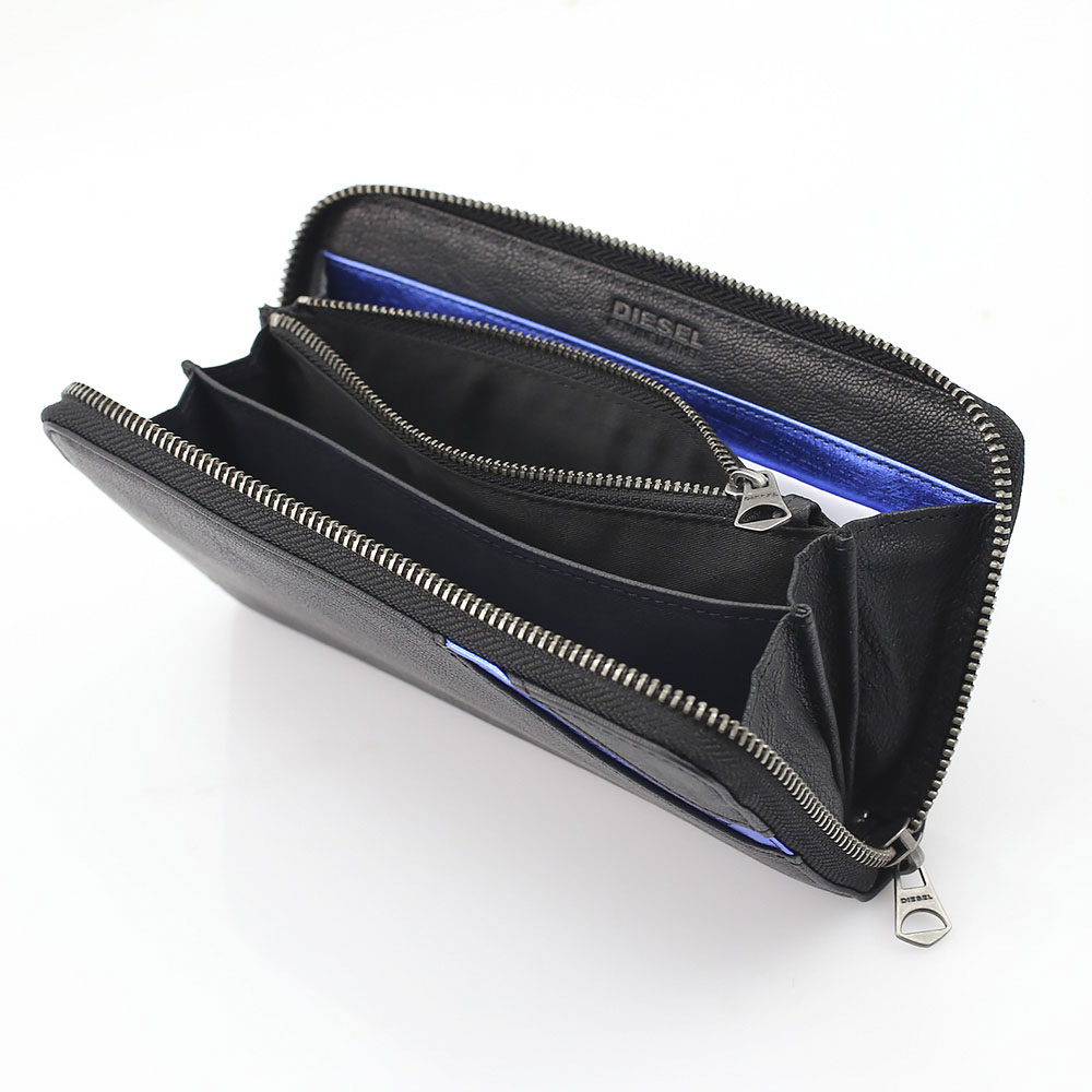 ＤＩＥＳＥＬ DIE･17S LINE UP/24ZIPﾗｳﾝﾄﾞ長財布 X03609P1221/H6168/71 ブラック／シルバー【FITHOUSE ONLINE SHOP】