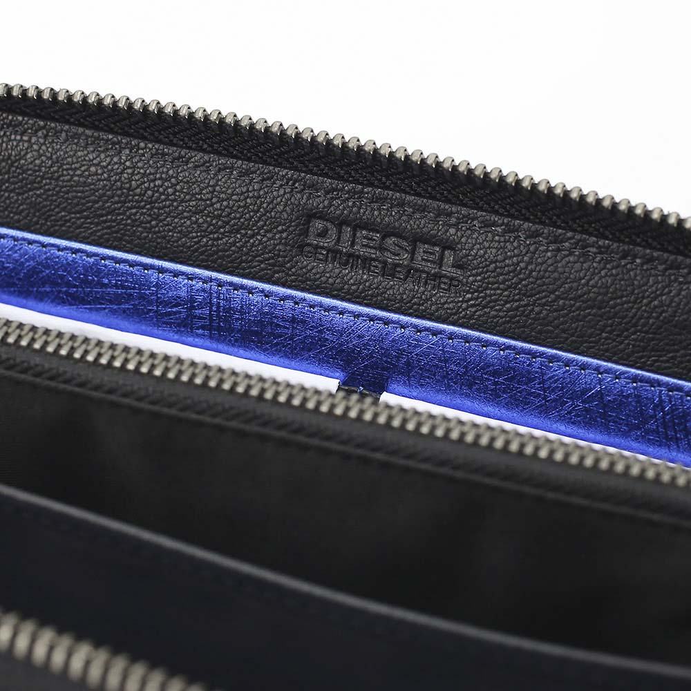 ＤＩＥＳＥＬ DIE･17S LINE UP/24ZIPﾗｳﾝﾄﾞ長財布 X03609P1221/H6168/71 ブラック／シルバー【FITHOUSE ONLINE SHOP】