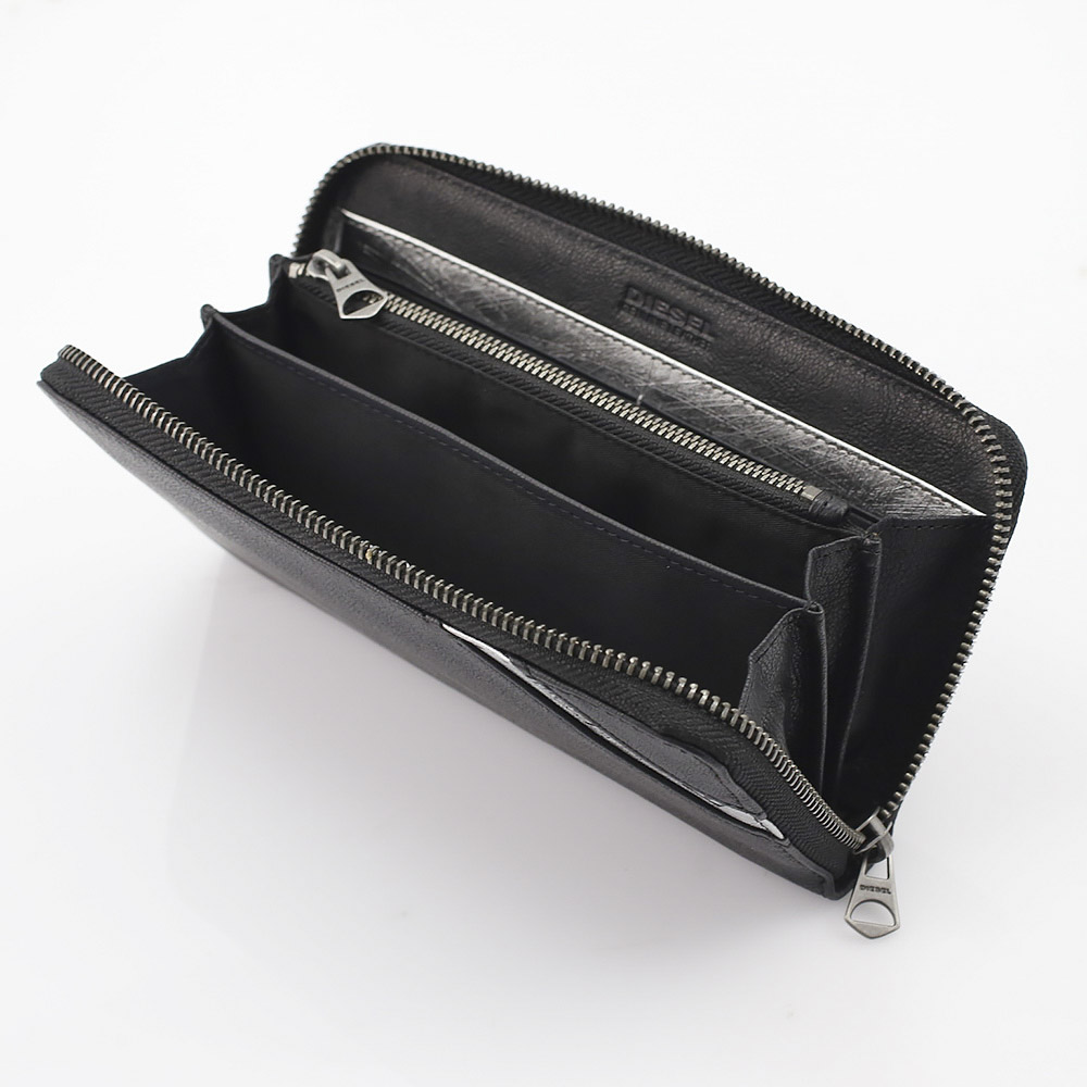 ＤＩＥＳＥＬ DIE･17S LINE UP/24ZIPﾗｳﾝﾄﾞ長財布 X03609P1221/H6168/71 ブラック／シルバー【FITHOUSE ONLINE SHOP】