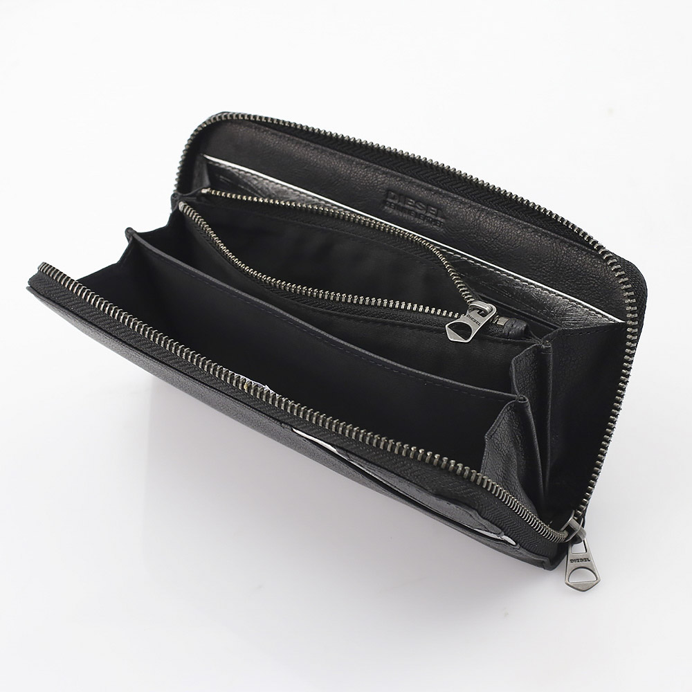 ＤＩＥＳＥＬ DIE･17S LINE UP/24ZIPﾗｳﾝﾄﾞ長財布 X03609P1221/H6168/71 ブラック／シルバー【FITHOUSE ONLINE SHOP】