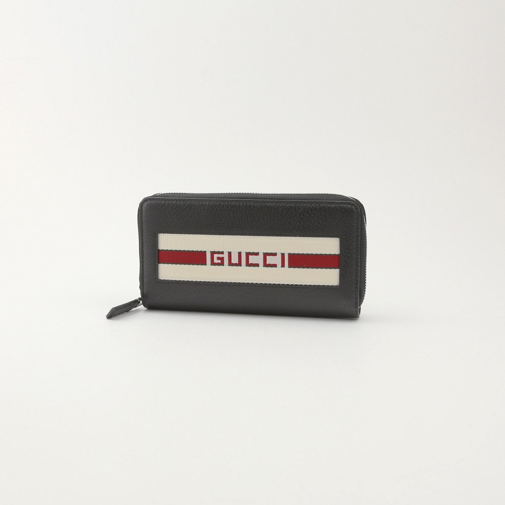 グッチ GUCCI 長財布 NEW WEBストライプラウンド長財布 459138CWGRN 1094 ブラック【FITHOUSE ONLINE SHOP】