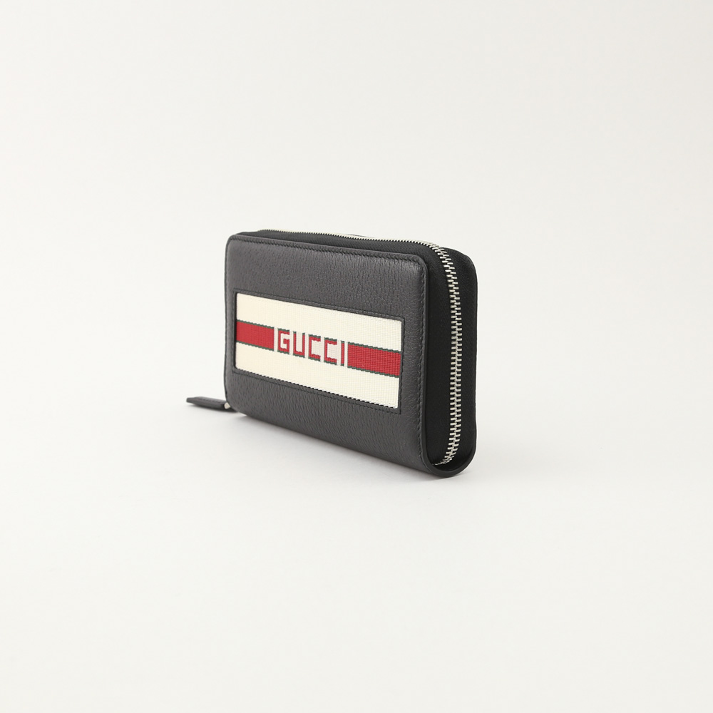 グッチ GUCCI 長財布 NEW WEBストライプラウンド長財布 459138CWGRN 1094 ブラック【FITHOUSE ONLINE SHOP】