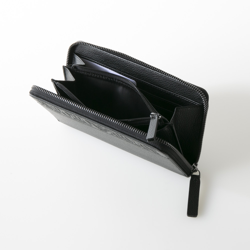 エンポリオアルマーニ EMPORIO ARMANI 長財布 ブラックロゴラウンド長 YEME49YTQ5J【FITHOUSE ONLINE SHOP】