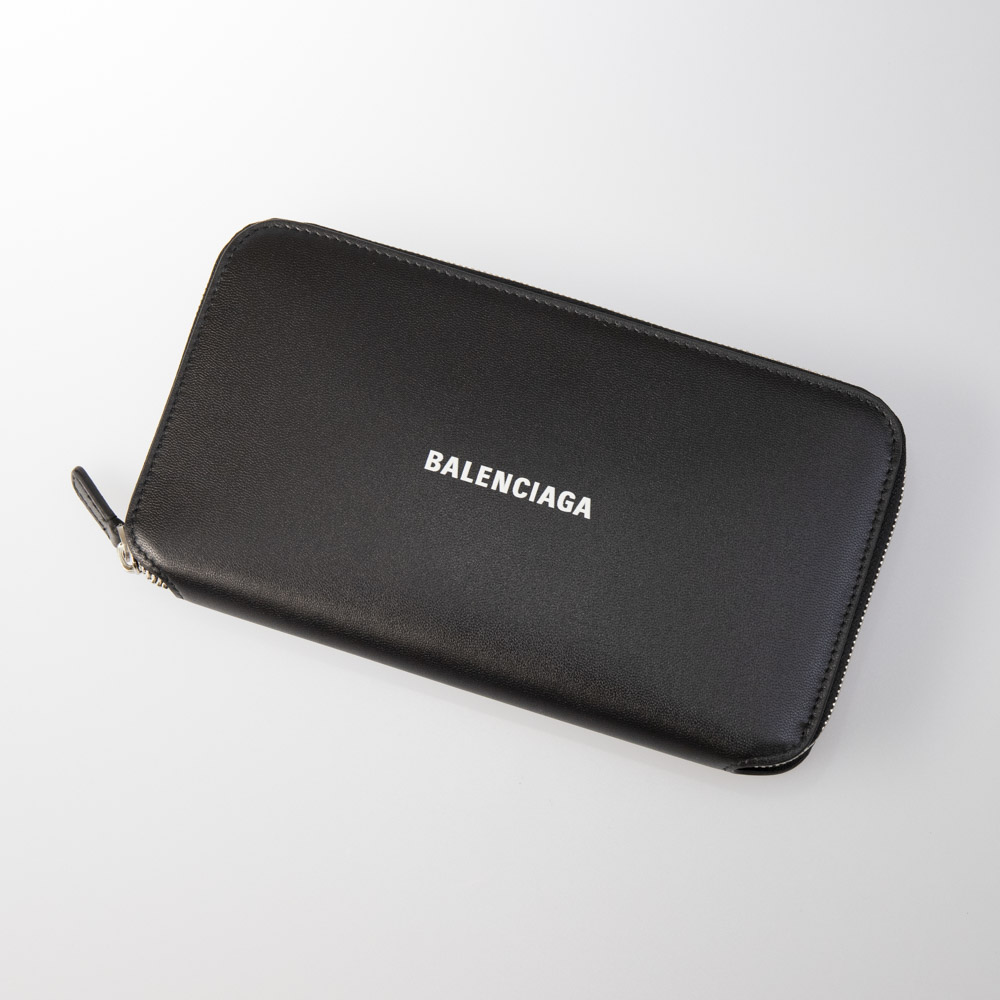 バレンシアガ BALENCIAGA 長財布 CASHロゴフラットカーフラウンド