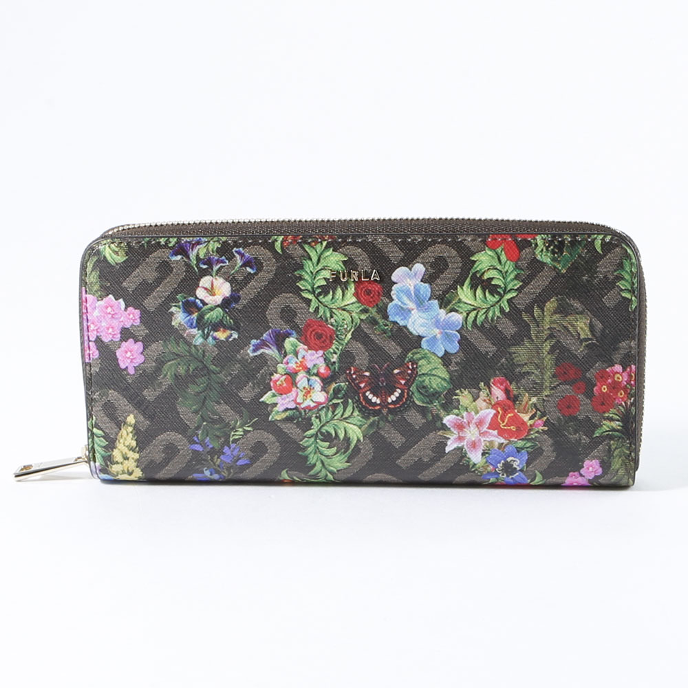 フルラ FURLA 長財布 BABYLON フラワープリント ラウンド/TONI COGNAC ...