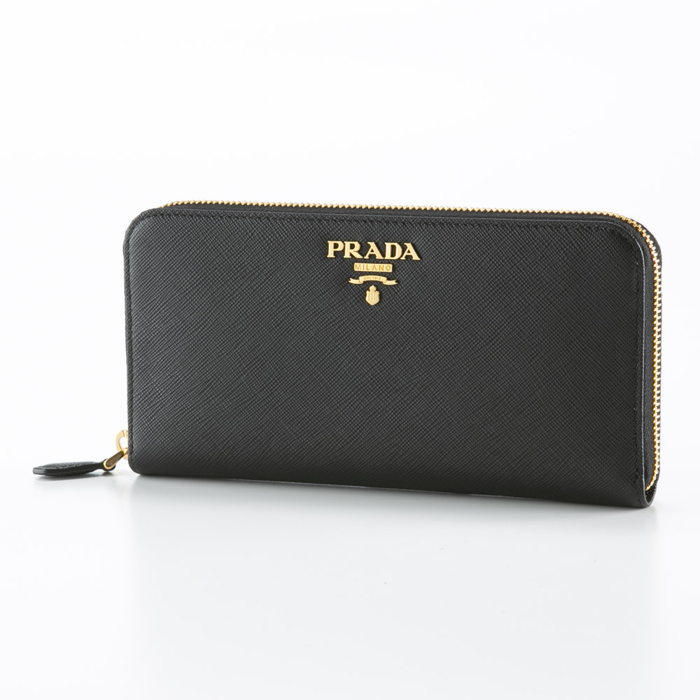 プラダ PRADA SAF.MET ORO サフィアーノメタルオロ ラウンド長財布