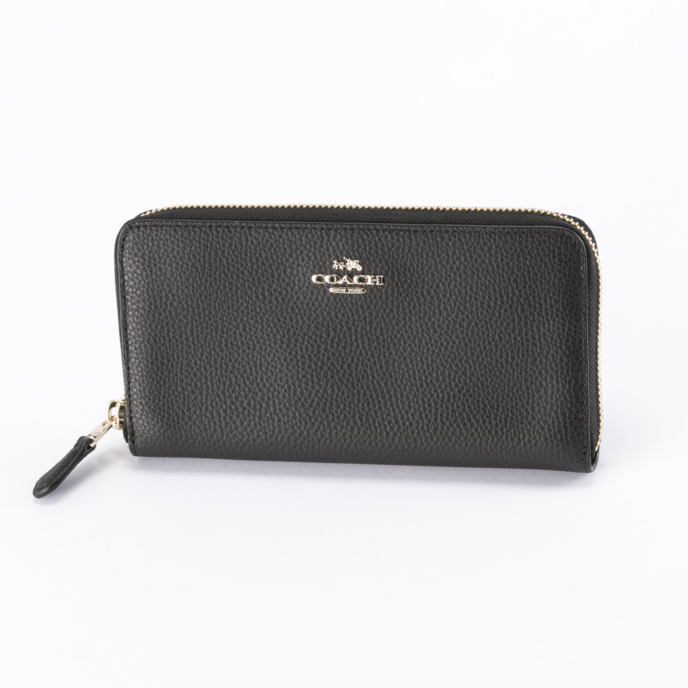 COACH OUTLET コーチアウトレット ポリッシュドレザーラウンド長 F16612/IMBLK ブラック【FITHOUSE ONLINE SHOP】