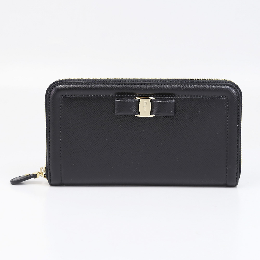 salvatoreferragamo フェラガモ VARAリボン ラウンド長財布 C908-0673734/NERO ブラック【FITHOUSE ONLINE SHOP】