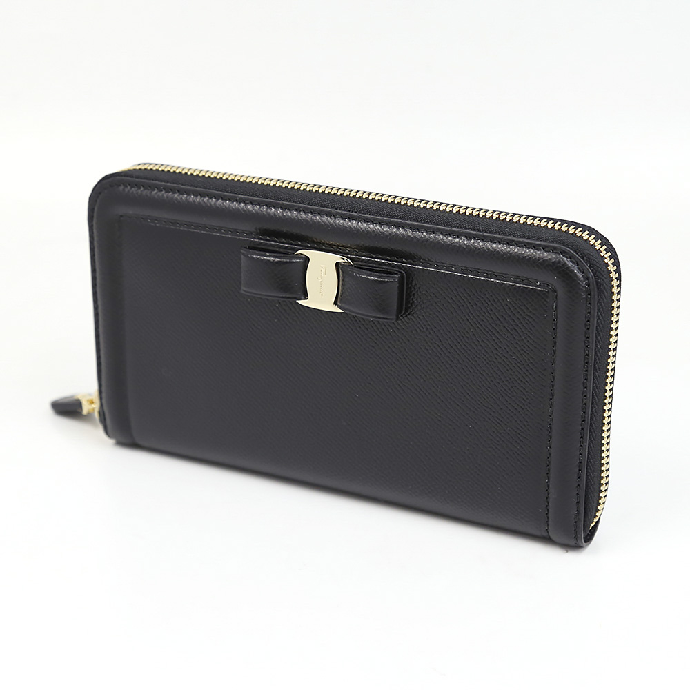 salvatoreferragamo フェラガモ VARAリボン ラウンド長財布 C908-0673734/NERO ブラック【FITHOUSE ONLINE SHOP】