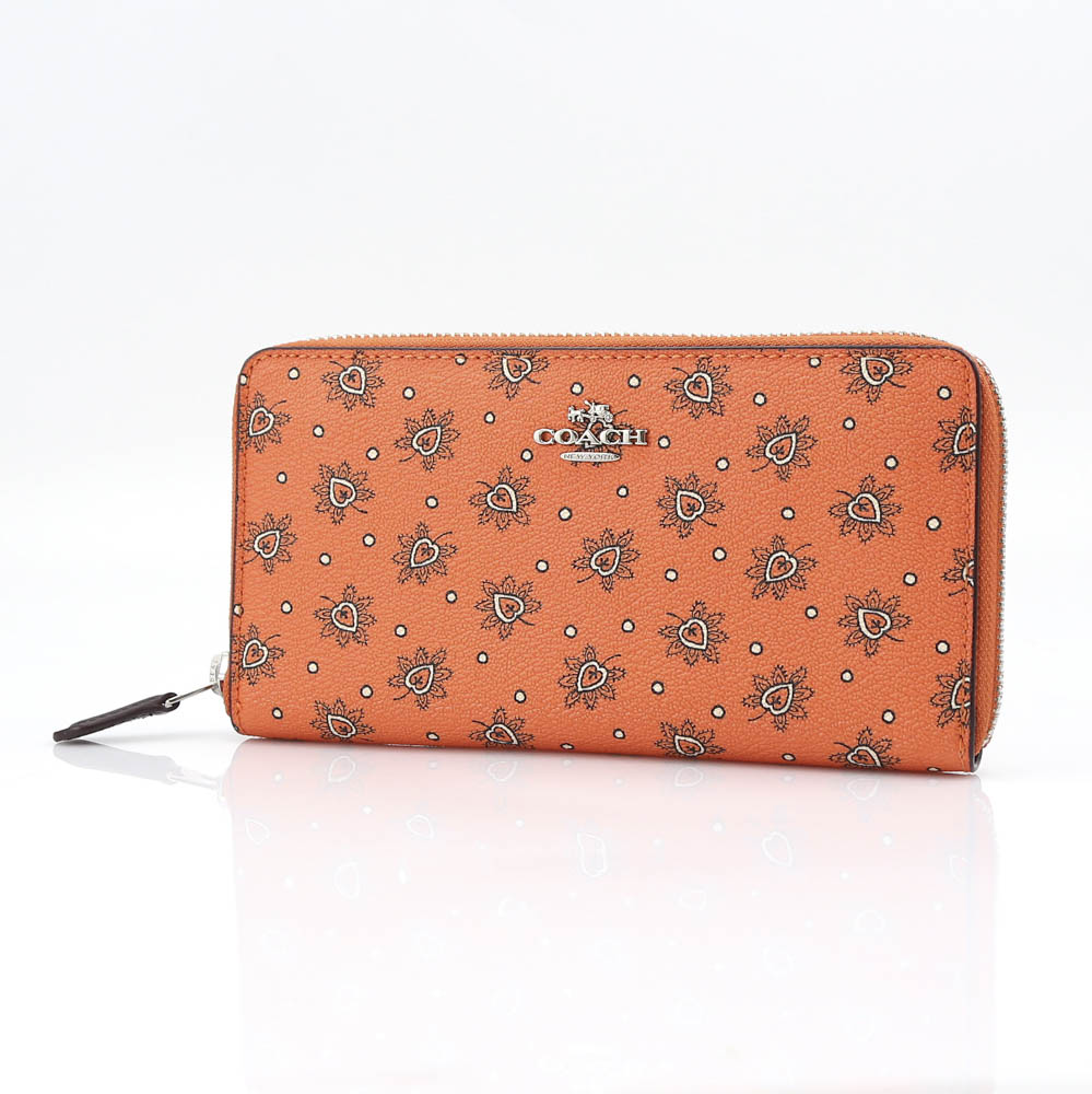COACH OUTLET コーチアウトレット フラワーバンドルラウンド長財布 F11881/SV/OU オレンジ【FITHOUSE ONLINE SHOP】