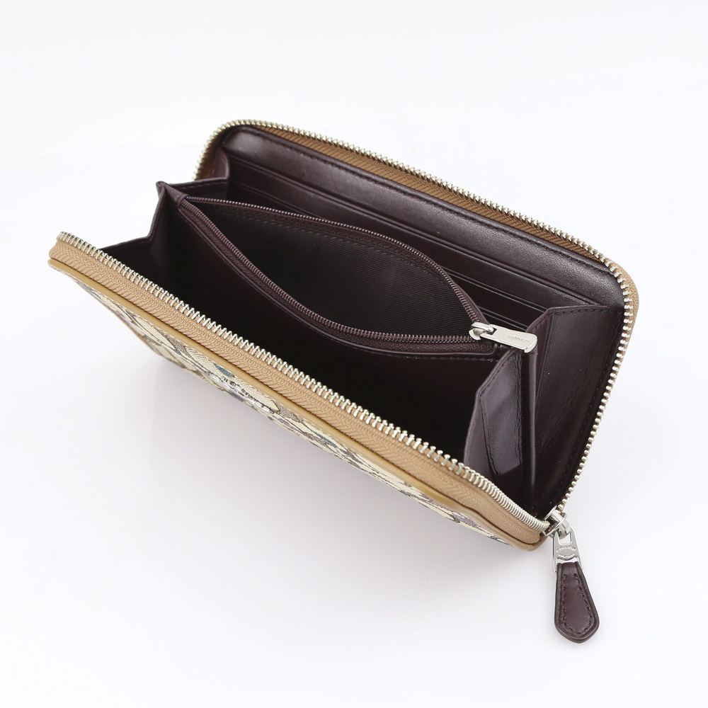 COACH OUTLET コーチアウトレット アウトラインシグネチェリーラウンド長財布 F31563/SVE7V ブラウン【FITHOUSE ONLINE SHOP】