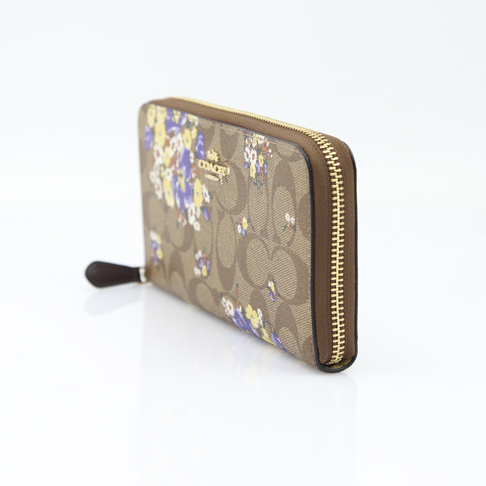 COACH OUTLET コーチアウトレット シグネメドレーブーケラウンド長財布  F31572/IME7V ベージュ／コンビ【FITHOUSE ONLINE SHOP】