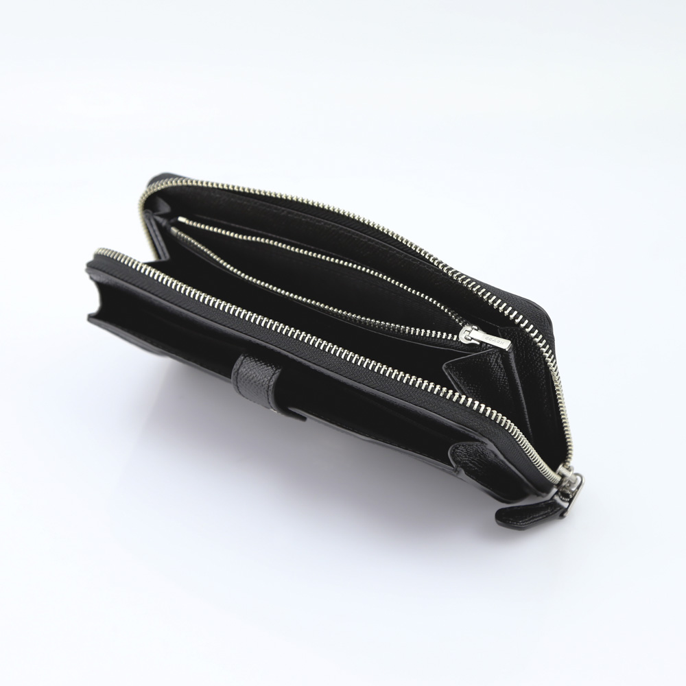 COACH OUTLET コーチアウトレット クロスグレインワイルドカモラウンド長財布 F32154/SV/EZ ブラック／コンビ【FITHOUSE ONLINE SHOP】