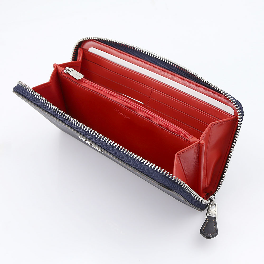 COACH OUTLET コーチアウトレット シグネチャーデニムラウンド長財布 F57665/SV/DE ネイビーブルー【FITHOUSE ONLINE SHOP】