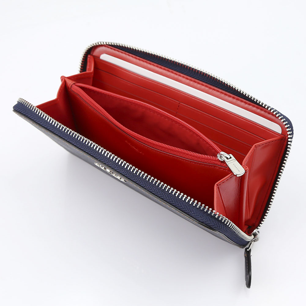 COACH OUTLET コーチアウトレット シグネチャーデニムラウンド長財布 F57665/SV/DE ネイビーブルー【FITHOUSE ONLINE SHOP】