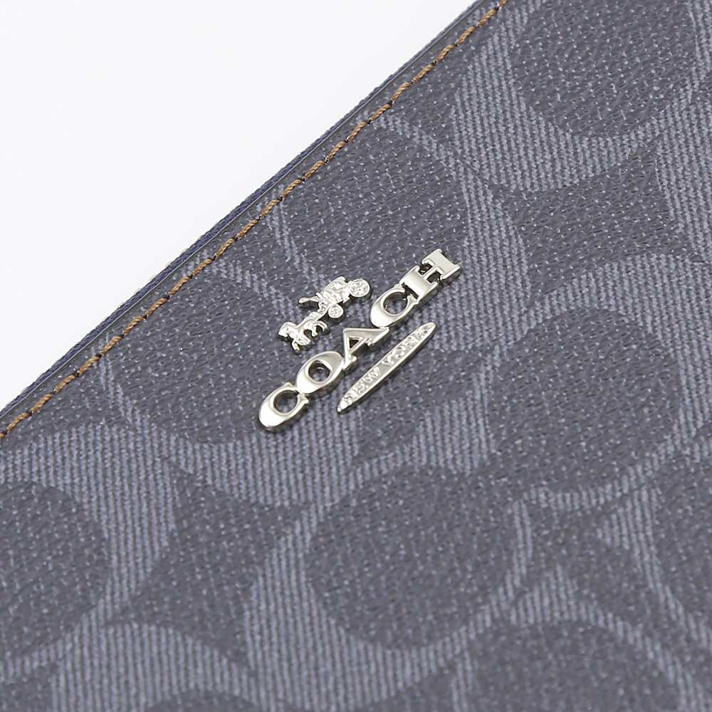 COACH OUTLET コーチアウトレット シグネチャーデニムラウンド長財布 F57665/SV/DE ネイビーブルー【FITHOUSE ONLINE SHOP】