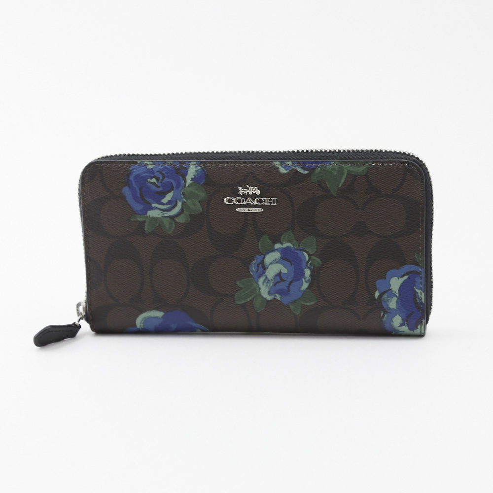 コーチアウトレット COACH OUTLET 長財布 シグネジャンボフローラルラウンド長財布 F39189 IMLLW ブラウン/レッド【FITHOUSE ONLINE SHOP】
