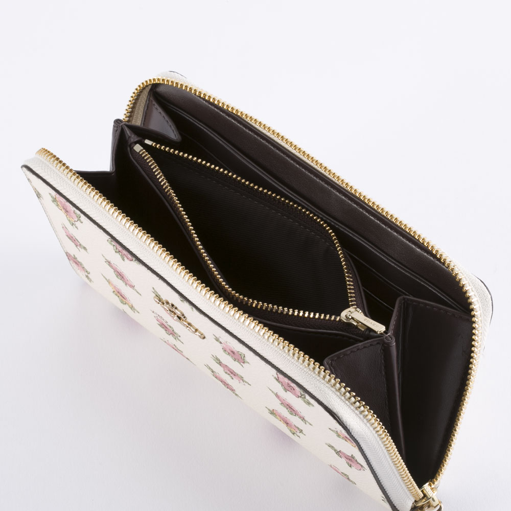 COACH OUTLET コーチアウトレット フラワーパッチプリントラウンド長 12157/LIMQ6 ホワイト【FITHOUSE ONLINE SHOP】