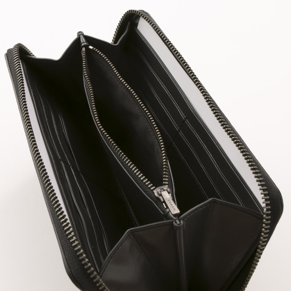 COACH コーチ ラッカーリベットレザーラウンド長 12041/DKPBU ライトブルー【FITHOUSE ONLINE SHOP】