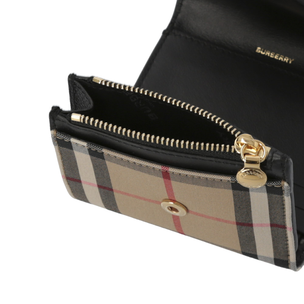 バーバリー BURBERRY 折財布 ヴィンテージチェック&レザー三折サイド