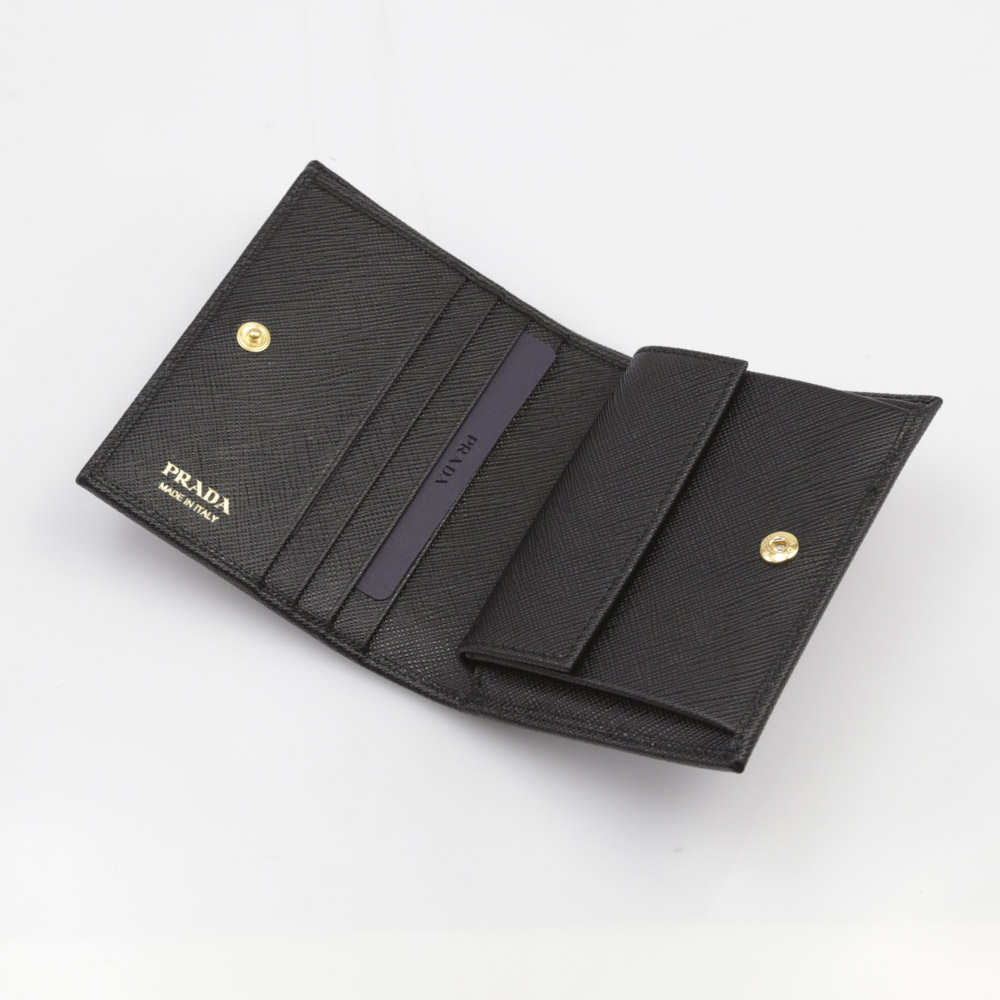プラダ PRADA ミドル財布 SAF.METALﾀﾞｲ折中小銭付/NERO 1MV204-QWA【FITHOUSE ONLINE SHOP】