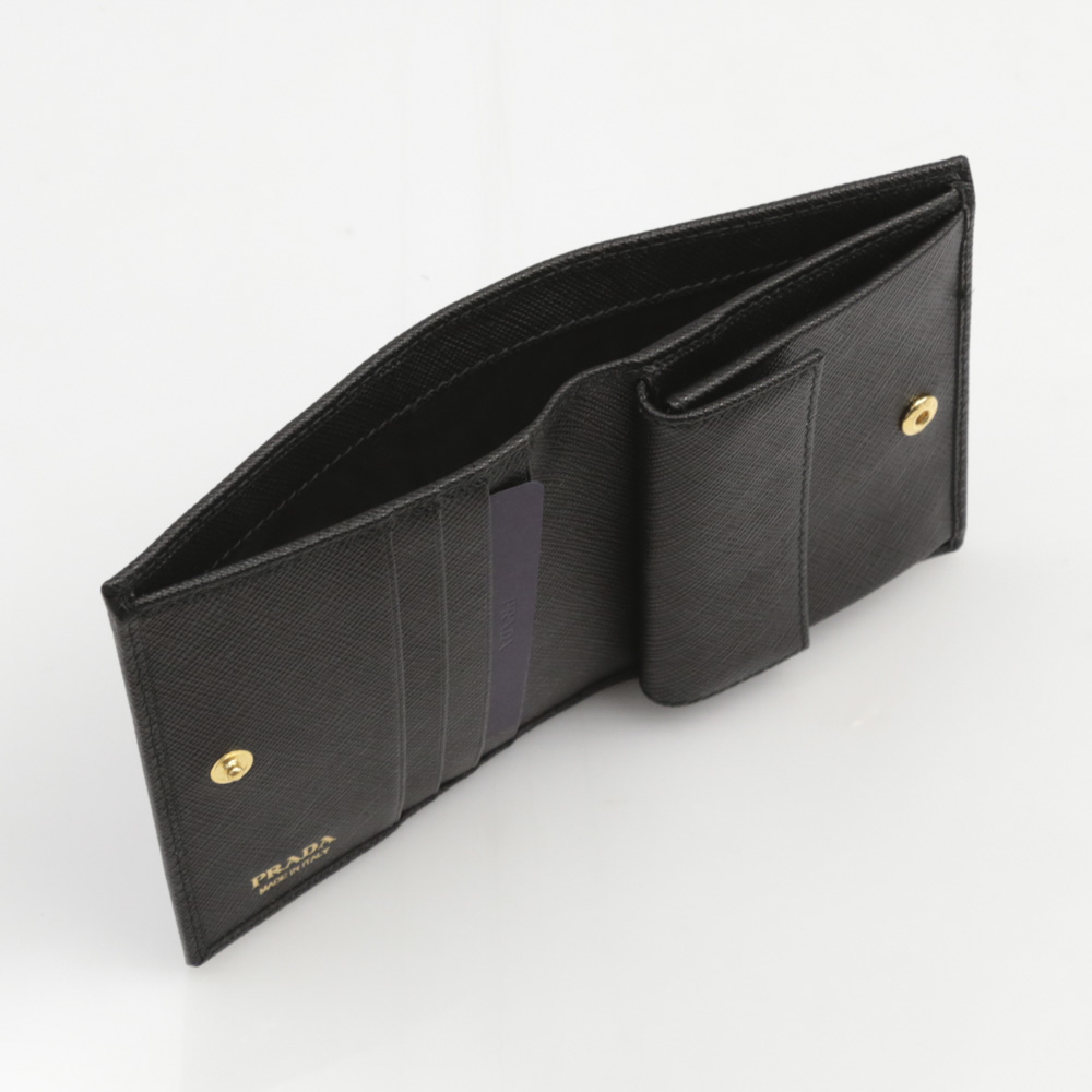 プラダ PRADA ミドル財布 SAF.METALﾀﾞｲ折中小銭付/NERO 1MV204-QWA【FITHOUSE ONLINE SHOP】