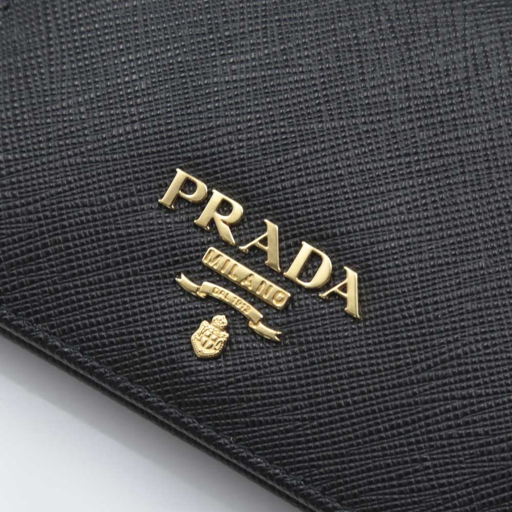 プラダ PRADA ミドル財布 SAF.METALﾀﾞｲ折中小銭付/NERO 1MV204-QWA【FITHOUSE ONLINE SHOP】