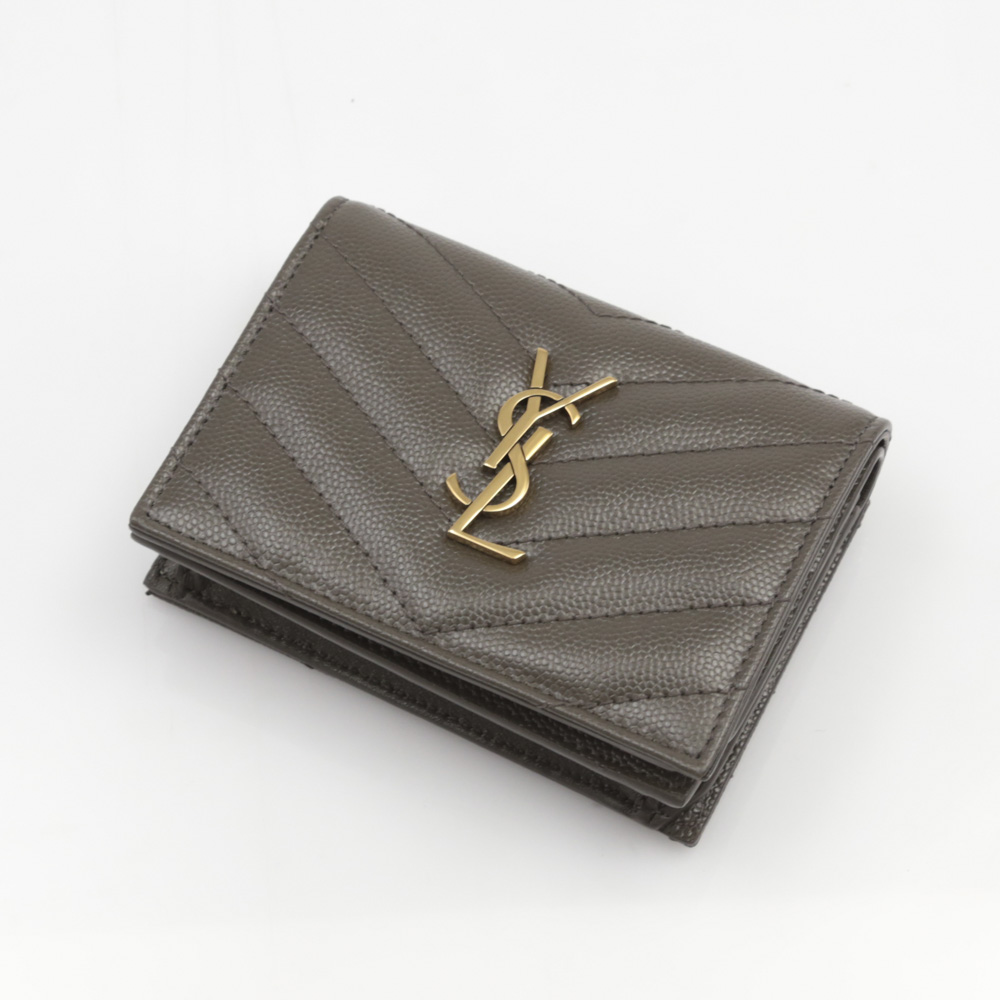 サンローラン Saint Laurent ミドル財布 モノグラムYSLマテラッセ折中 ...