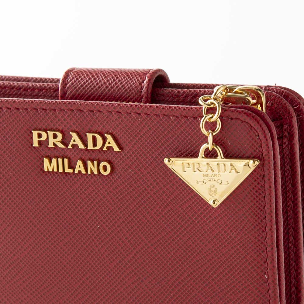 プラダ PRADA SAFFIANO TRIANGOLO 折り財布 ロゴチャーム付き 1ML018 2DK3【FITHOUSE ONLINE SHOP】