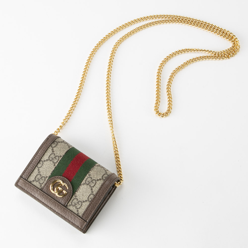 グッチ GUCCI 折り財布 GGスプリーム OPHIDIA チェーンSD付き 625711