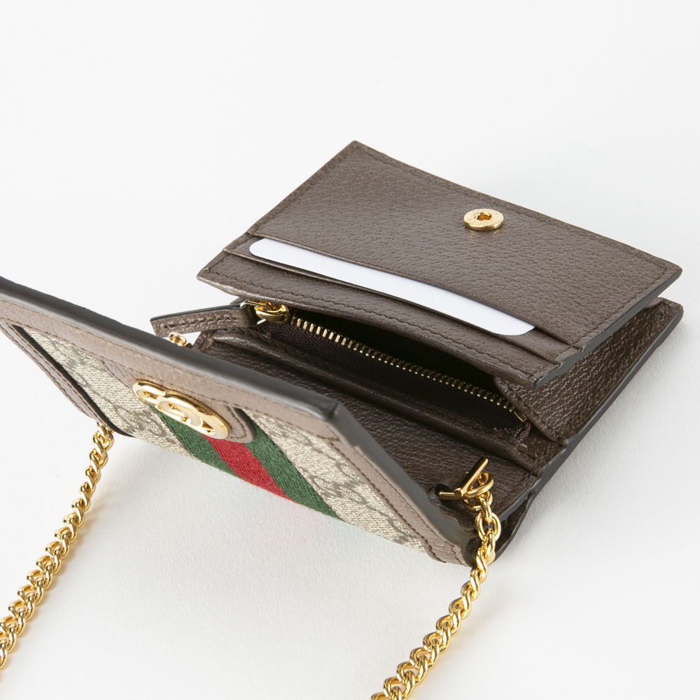 グッチ GUCCI 折り財布 GGスプリーム OPHIDIA チェーンSD付き 625711