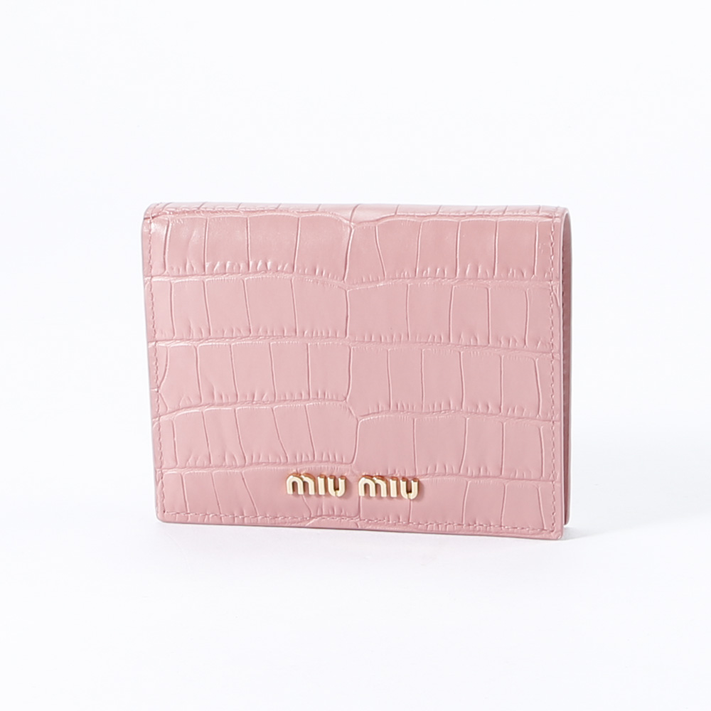 ミュウミュウ miumiu 折財布 ST.COCCO型押 折財布小銭入付/ROSA 5MV204-2B8G【FITHOUSE ONLINE SHOP】