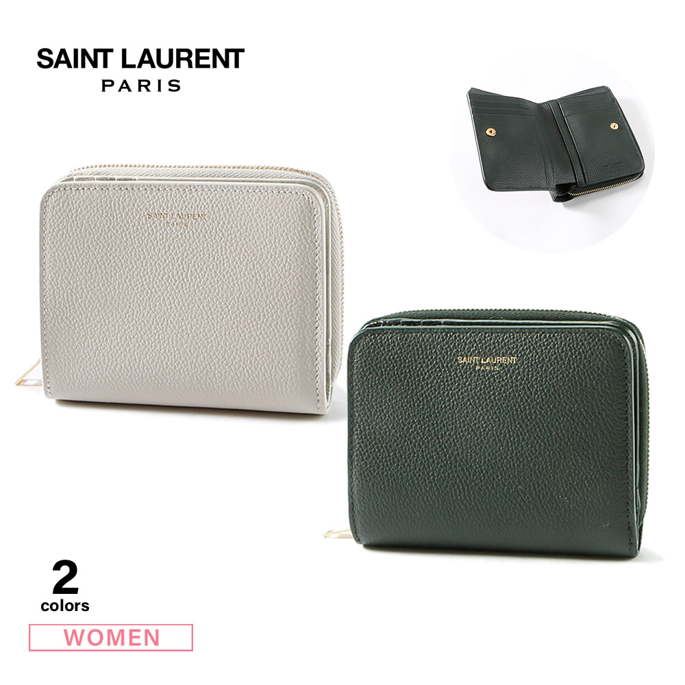 サンローラン SAINT LAURENT 折財布 グレインレザー ラウンド 668319B680J【FITHOUSE ONLINE SHOP】