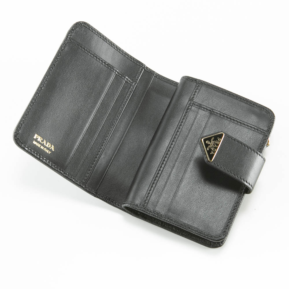 プラダ PRADA 折財布 SAFFIANO TAB L字F/NERO 1ML018-2DYG【FITHOUSE