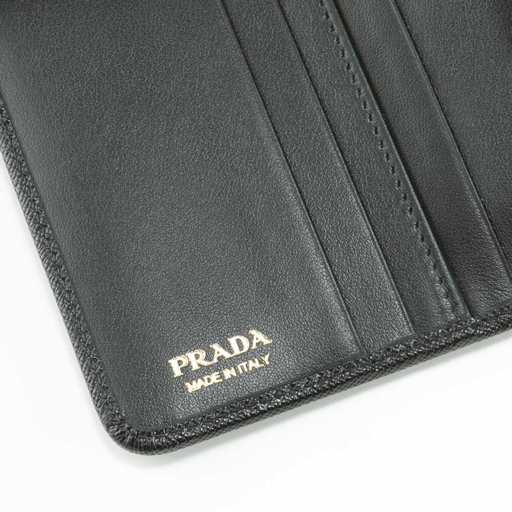 プラダ PRADA 折財布 SAFFIANO TAB L字F/NERO 1ML018-2DYG【FITHOUSE ONLINE SHOP】