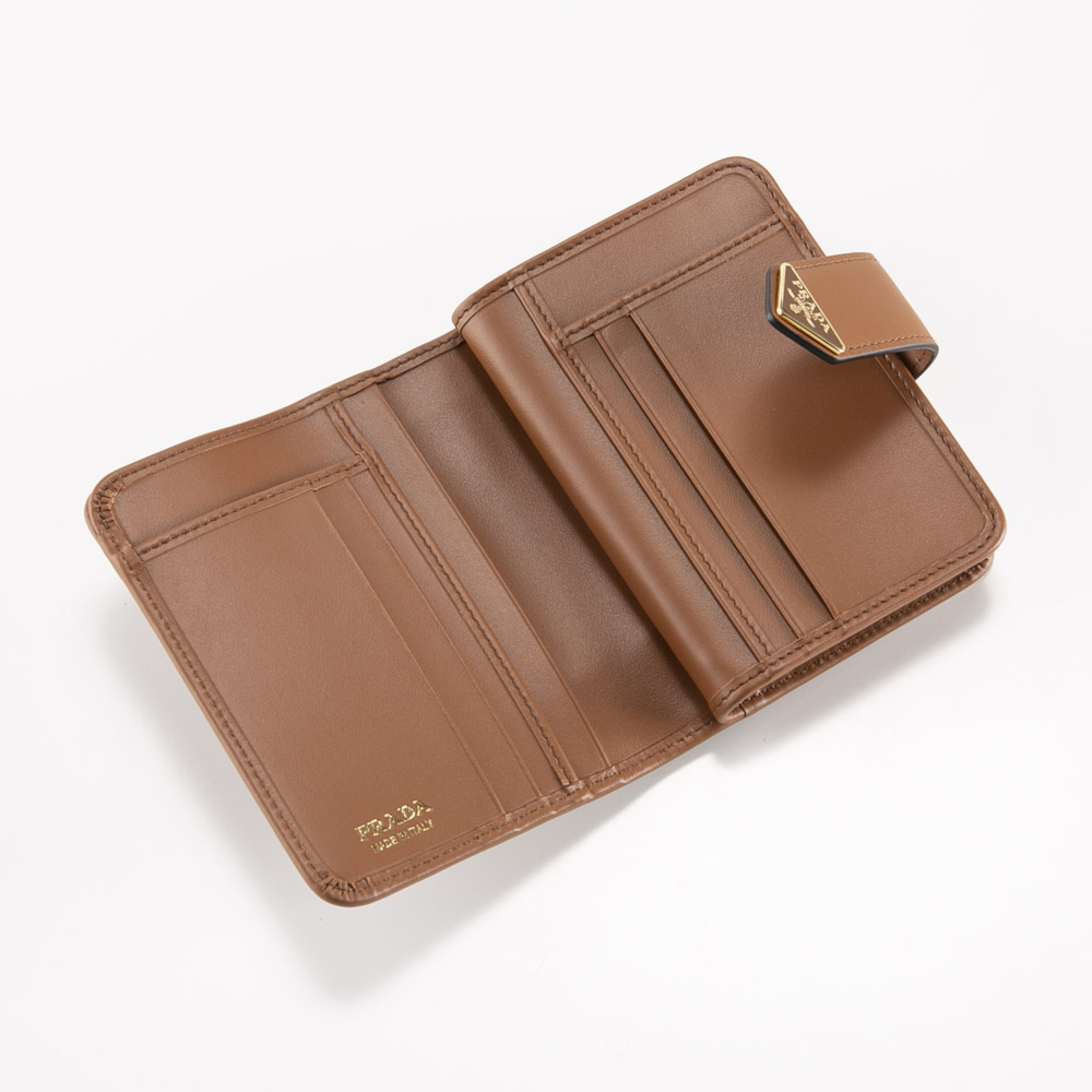 プラダ PRADA 折財布 CITY CALF TAB/COGNAC 1ML018 2CNP【FITHOUSE ONLINE SHOP】