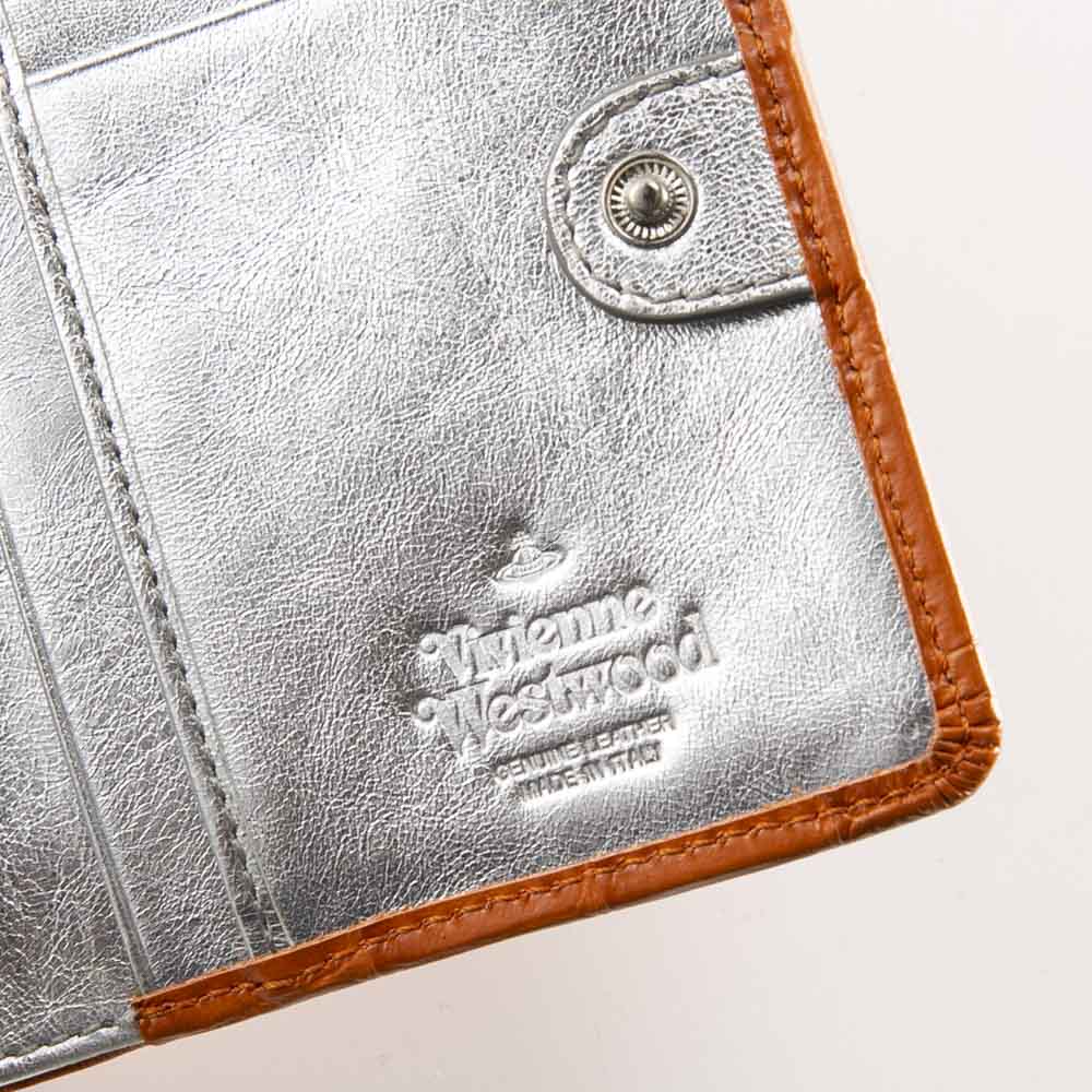 ヴィヴィアンウエストウッド Vivienne Westwood 折財布 EMBOSSED CROC LEATHER 三折 ガマ口小銭入付/BURNT ORANGE 5115002YW-L0039【FITHOUSE ONLINE SHOP】