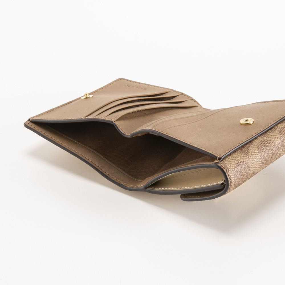 コーチ COACH ブロックド シグネチャー SM モーガン 折り財布 CCQ09【FITHOUSE ONLINE SHOP】