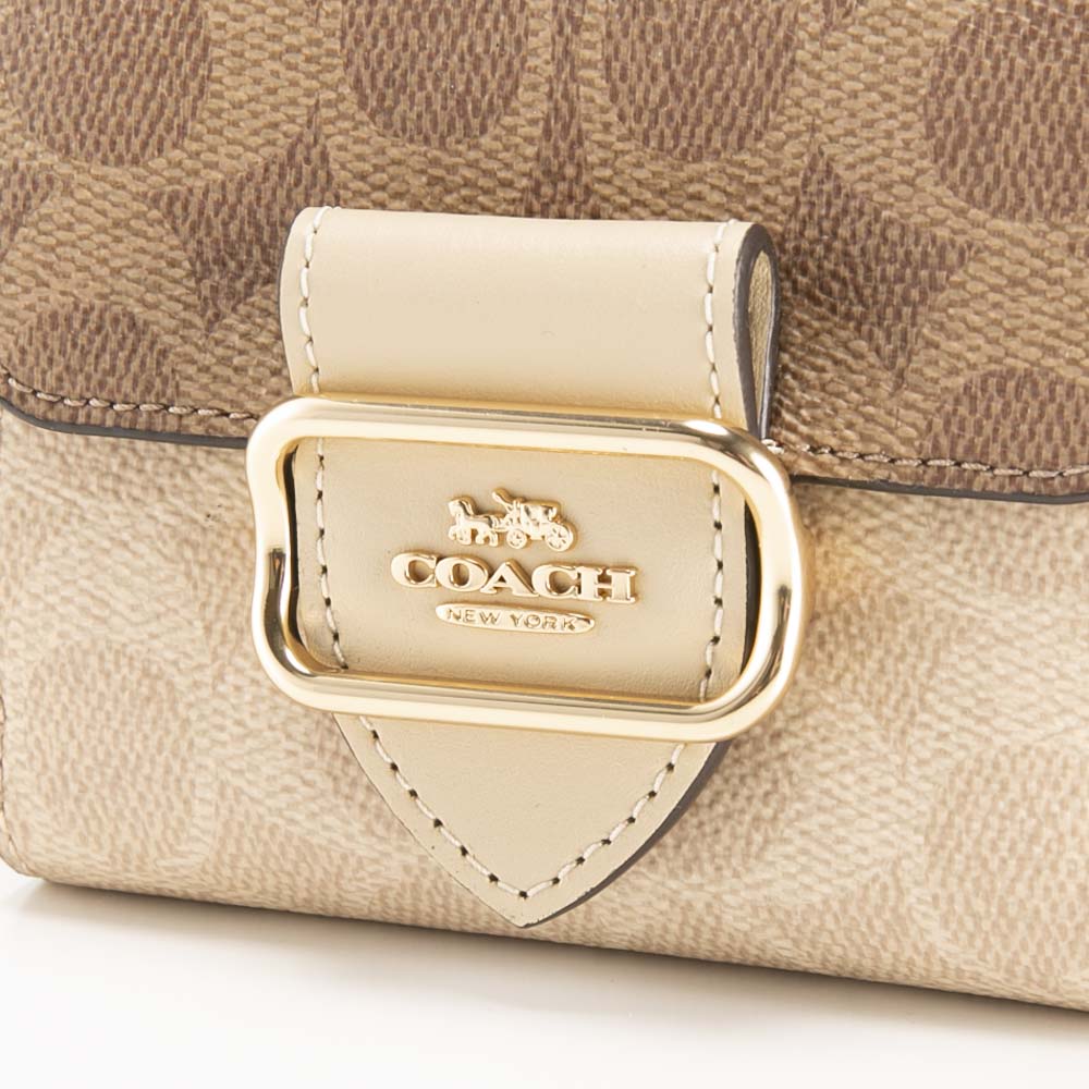 コーチ COACH ブロックド シグネチャー SM モーガン 折り財布 CCQ09【FITHOUSE ONLINE SHOP】