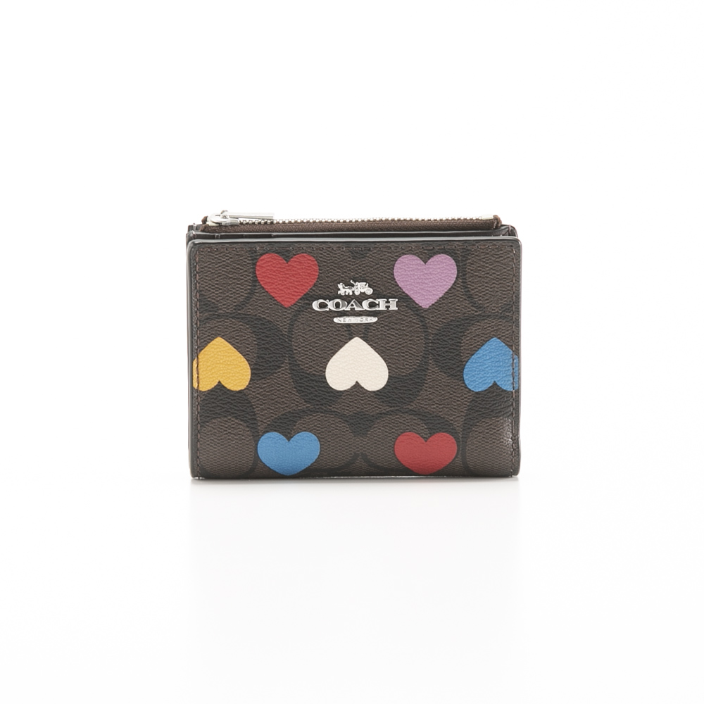 コーチ COACH 折り財布 バイフォールド ウォレット シグネチャー キャンバス ハートプリント CP424【FITHOUSE ONLINE SHOP】