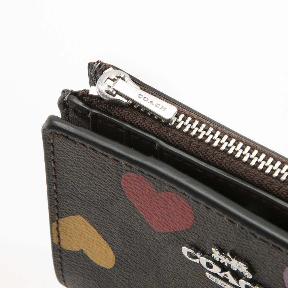 コーチ COACH 折り財布 バイフォールド ウォレット シグネチャー キャンバス ハートプリント CP424【FITHOUSE ONLINE SHOP】