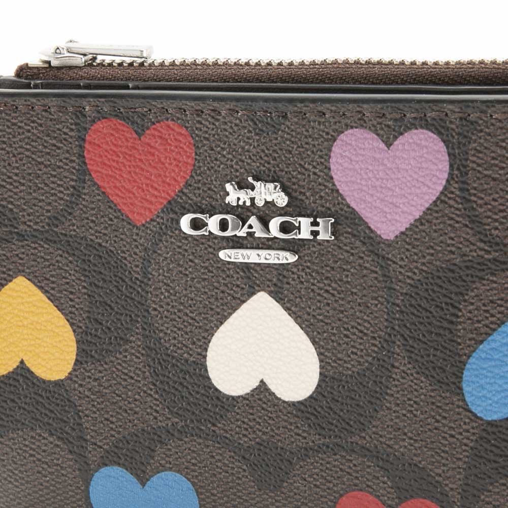 コーチ COACH 折り財布 バイフォールド ウォレット シグネチャー キャンバス ハートプリント CP424【FITHOUSE ONLINE SHOP】
