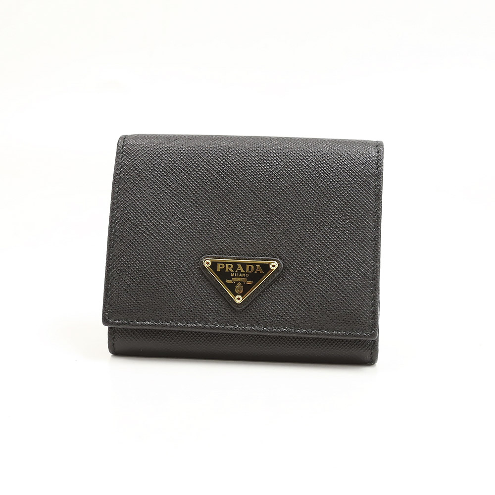 プラダ 折り財布 SAFFIANO TRIANGOLO PRADA 1MH176 QHH NERO【FITHOUSE ...