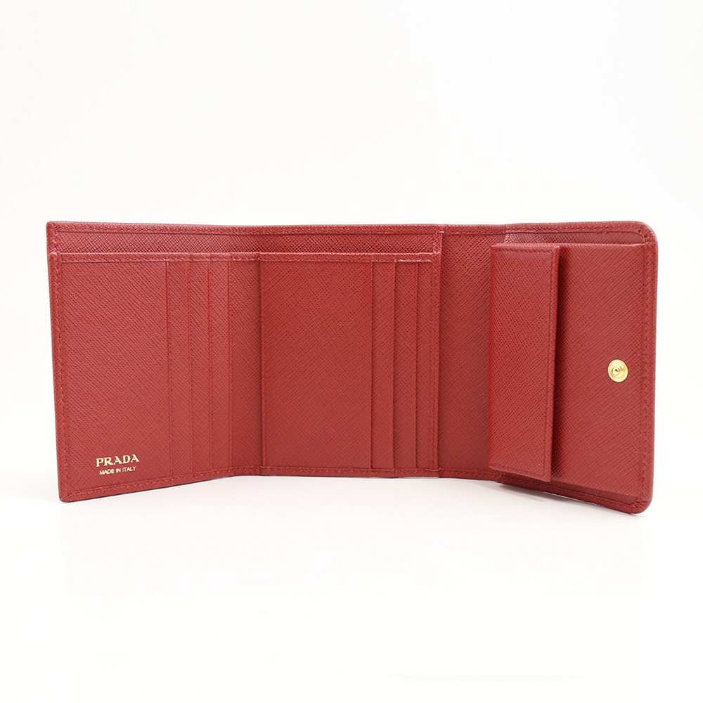 プラダ 折り財布 SAFFIANO METAL PRADA 1MH176 QWA FUOCO【FITHOUSE 