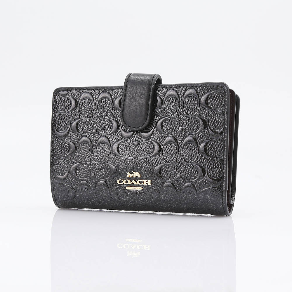 COACH OUTLET コーチアウトレット シグネ型押パテント中間外RF F25937/IMBLK ブラック【FITHOUSE ONLINE SHOP】
